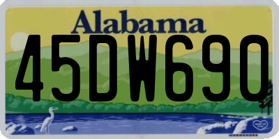 AL license plate 45DW690