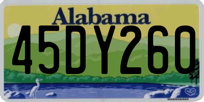 AL license plate 45DY260