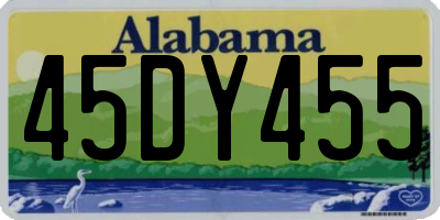 AL license plate 45DY455