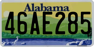 AL license plate 46AE285