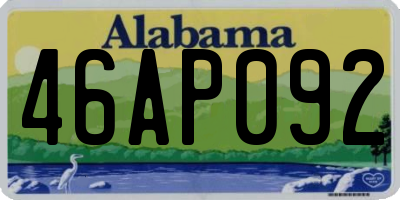AL license plate 46AP092