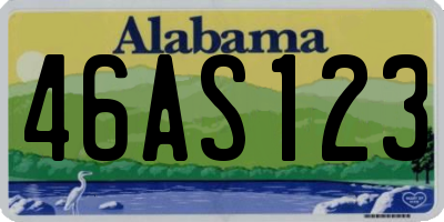 AL license plate 46AS123