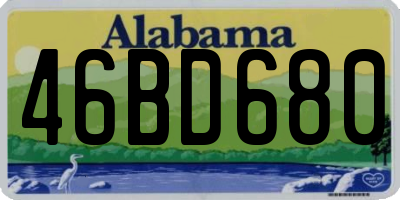 AL license plate 46BD680