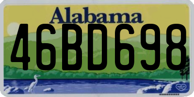 AL license plate 46BD698