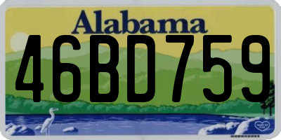 AL license plate 46BD759