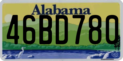 AL license plate 46BD780