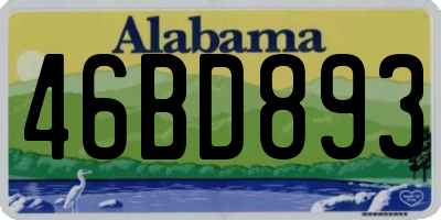 AL license plate 46BD893