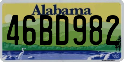 AL license plate 46BD982