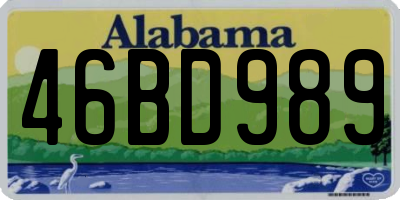 AL license plate 46BD989