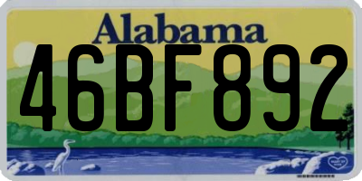 AL license plate 46BF892
