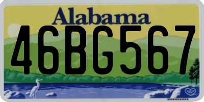 AL license plate 46BG567