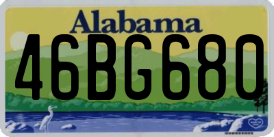 AL license plate 46BG680