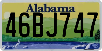 AL license plate 46BJ747