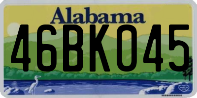 AL license plate 46BK045
