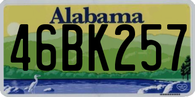 AL license plate 46BK257