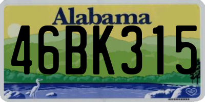 AL license plate 46BK315