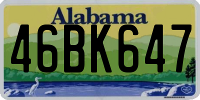 AL license plate 46BK647
