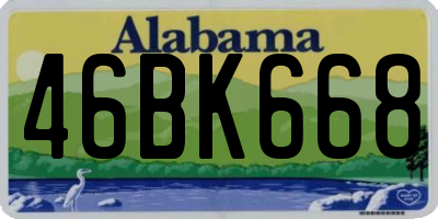AL license plate 46BK668