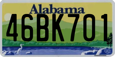 AL license plate 46BK701