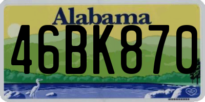 AL license plate 46BK870
