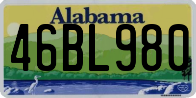 AL license plate 46BL980