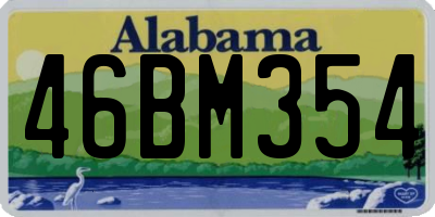 AL license plate 46BM354