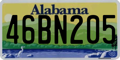 AL license plate 46BN205