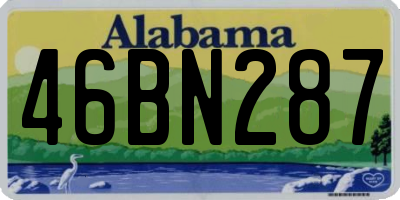 AL license plate 46BN287