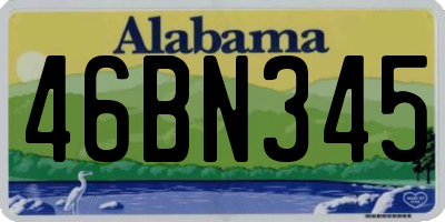 AL license plate 46BN345