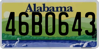 AL license plate 46BO643