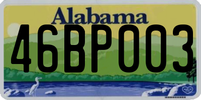 AL license plate 46BP003
