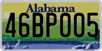AL license plate 46BP005