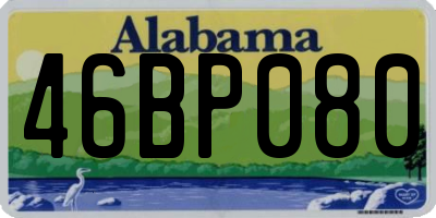 AL license plate 46BP080