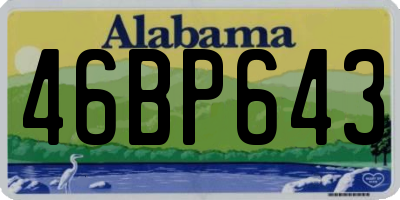 AL license plate 46BP643