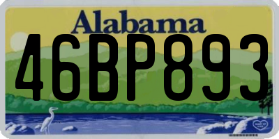 AL license plate 46BP893
