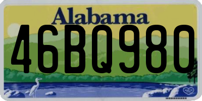 AL license plate 46BQ980