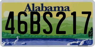 AL license plate 46BS217