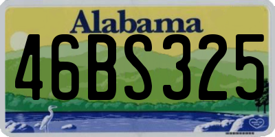 AL license plate 46BS325