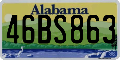 AL license plate 46BS863