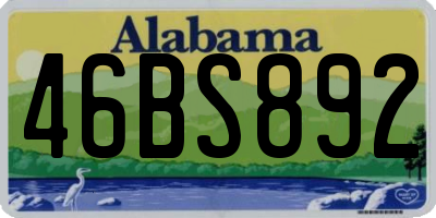 AL license plate 46BS892