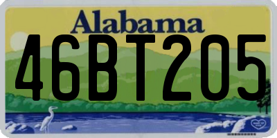 AL license plate 46BT205