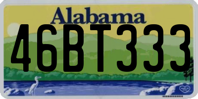 AL license plate 46BT333