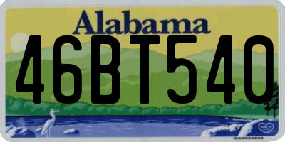 AL license plate 46BT540