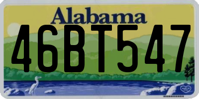 AL license plate 46BT547