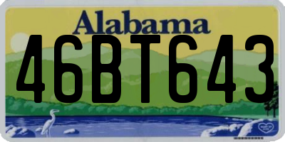 AL license plate 46BT643