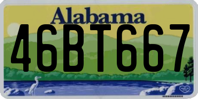 AL license plate 46BT667