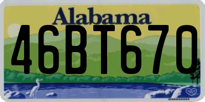 AL license plate 46BT670