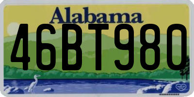 AL license plate 46BT980