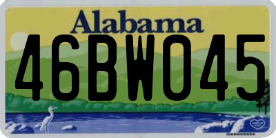 AL license plate 46BW045