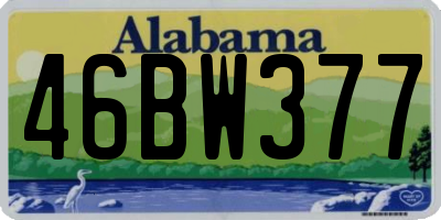 AL license plate 46BW377